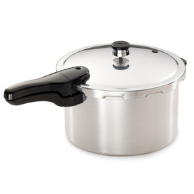 Presto 01282 8-Quart Pressure Cooker front view showing durable aluminum design for fast meals