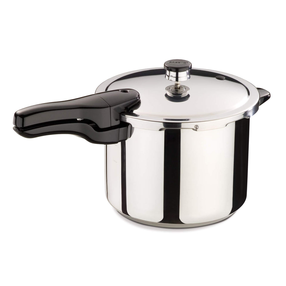 Presto 01362 6-quart stainless steel pressure cooker on kitchen counter for fast weeknight meals
