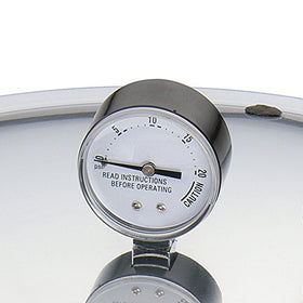 Sturdy stay-cool handles on Presto 23-quart canner for comfortable lifting.