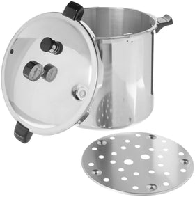 Presto 01784 canning rack and instruction book in package for versatile use.