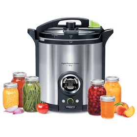 Removable PFAS-free ceramic-coated pot for easy cleaning after canning.