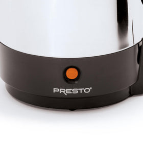 Presto 02811 coffee percolator spout view shows easy-pour spout and stay-cool handle in use