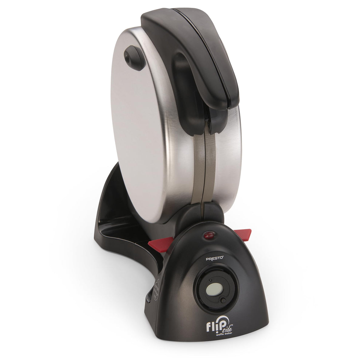 Presto 03510 waffle maker with ceramic nonstick grid for easy release and cleanup.