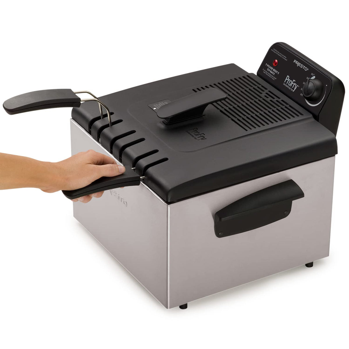 Removable heating element and enameled pot for easy cleaning.