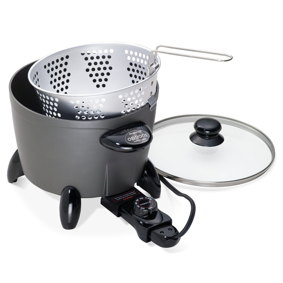 Presto 06003 Options multi-cooker front view enables easy one-pot meals.