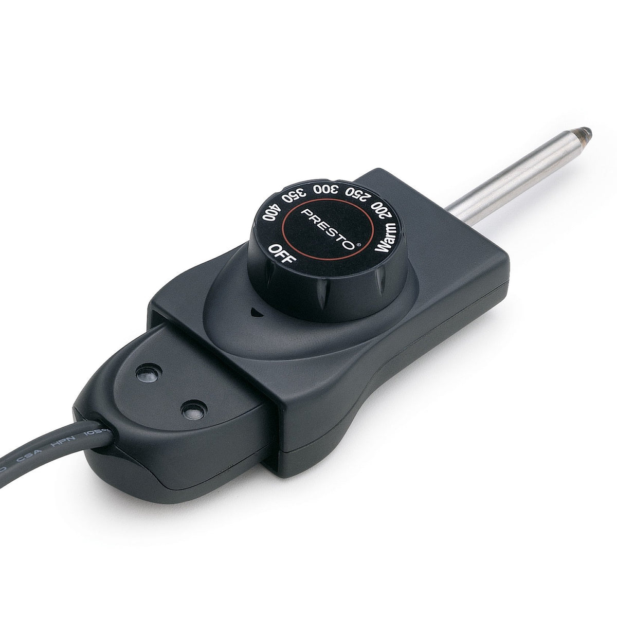 Presto 06003 Options fully immersible after removing heat control for quick cleaning.