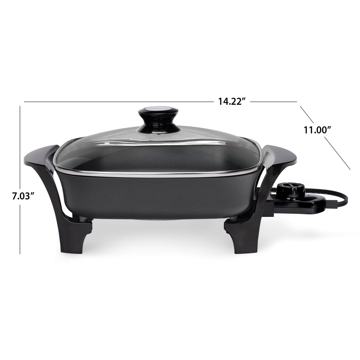 Ceramic nonstick surface inside and out for easy cleanup and PFAS-free cooking.
