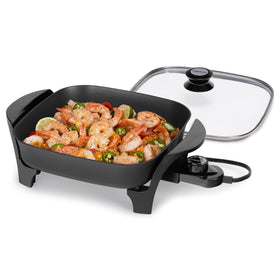 Heavy cast aluminum base from Presto provides warp-proof durability for everyday use.