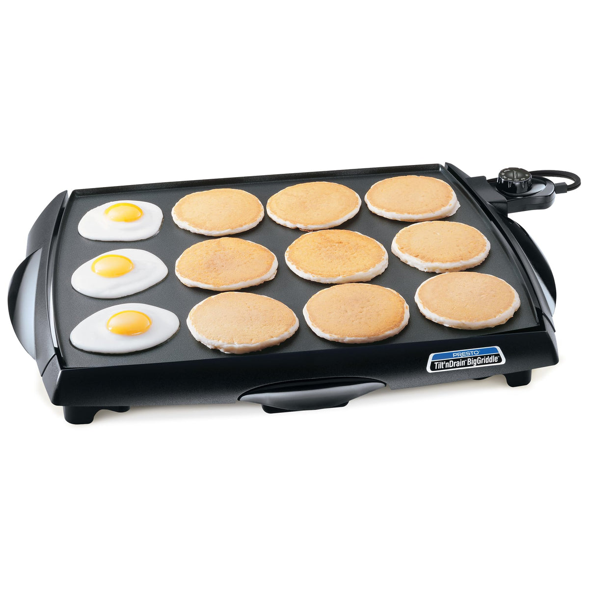 Presto 07046 Tilt 'n Drain Big Griddle with large cooking surface for family breakfasts