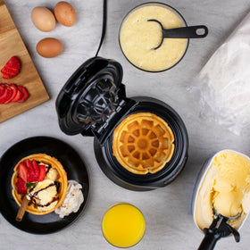 Presto chicken waffle tacos idea demonstrates lunch versatility using warm waffle bowls.