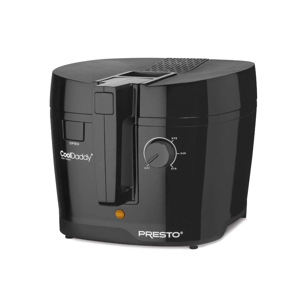 Presto CoolDaddy cool-touch deep fryer with a safe, cool exterior for safer operation.