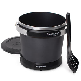 GranPappy deep fryer demonstrates quick preheat and automatic temperature control.