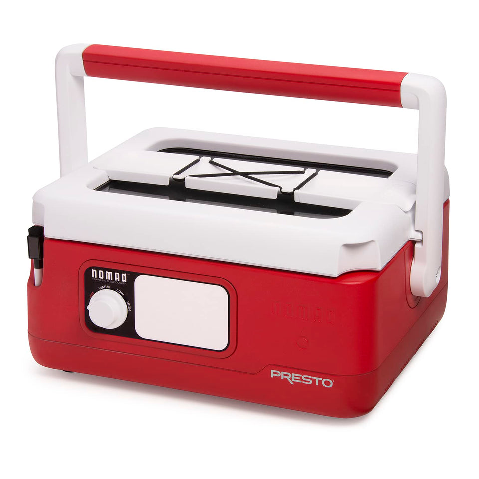 Presto Nomad 6-quart red slow cooker for family meals on the go.