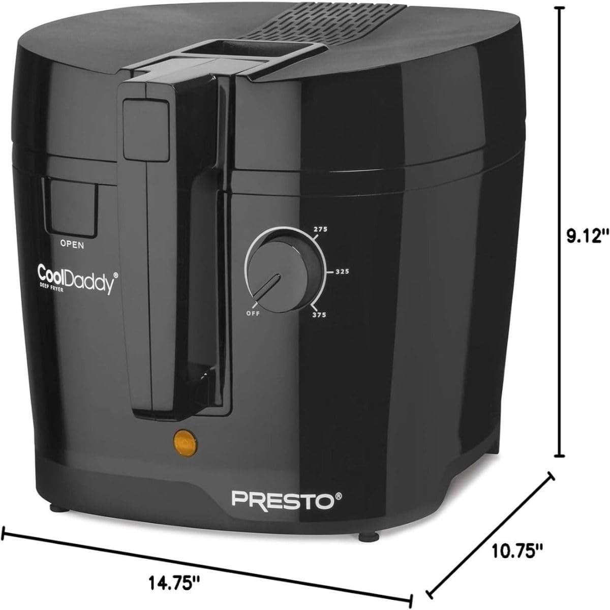 Indicator light shows when oil reaches frying temperature for crisp results.