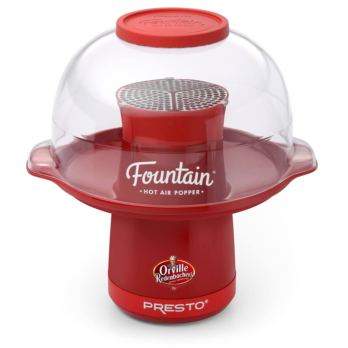 Presto Orville Redenbacher's fountain popper with open cover for easy viewing