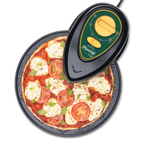Presto Pizzazz Plus showing top and bottom heating elements for even cooking.