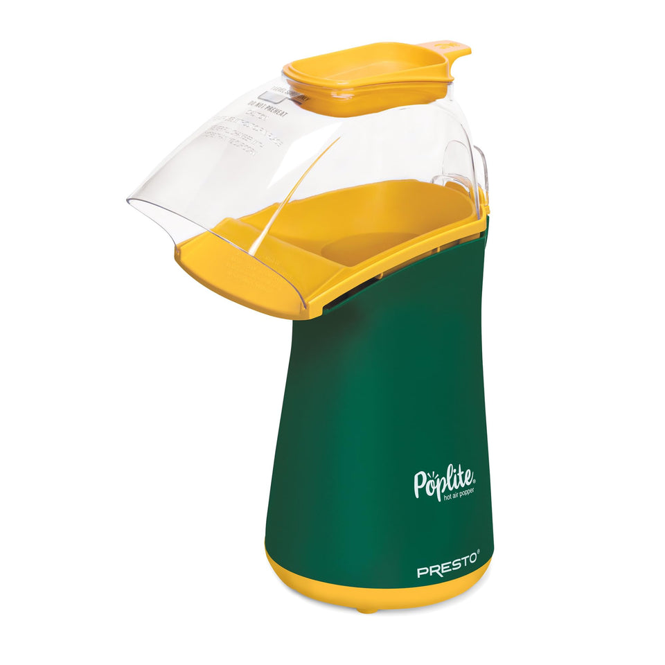 Presto PopLite Green-Gold edition front view, rapid hot-air popping.
