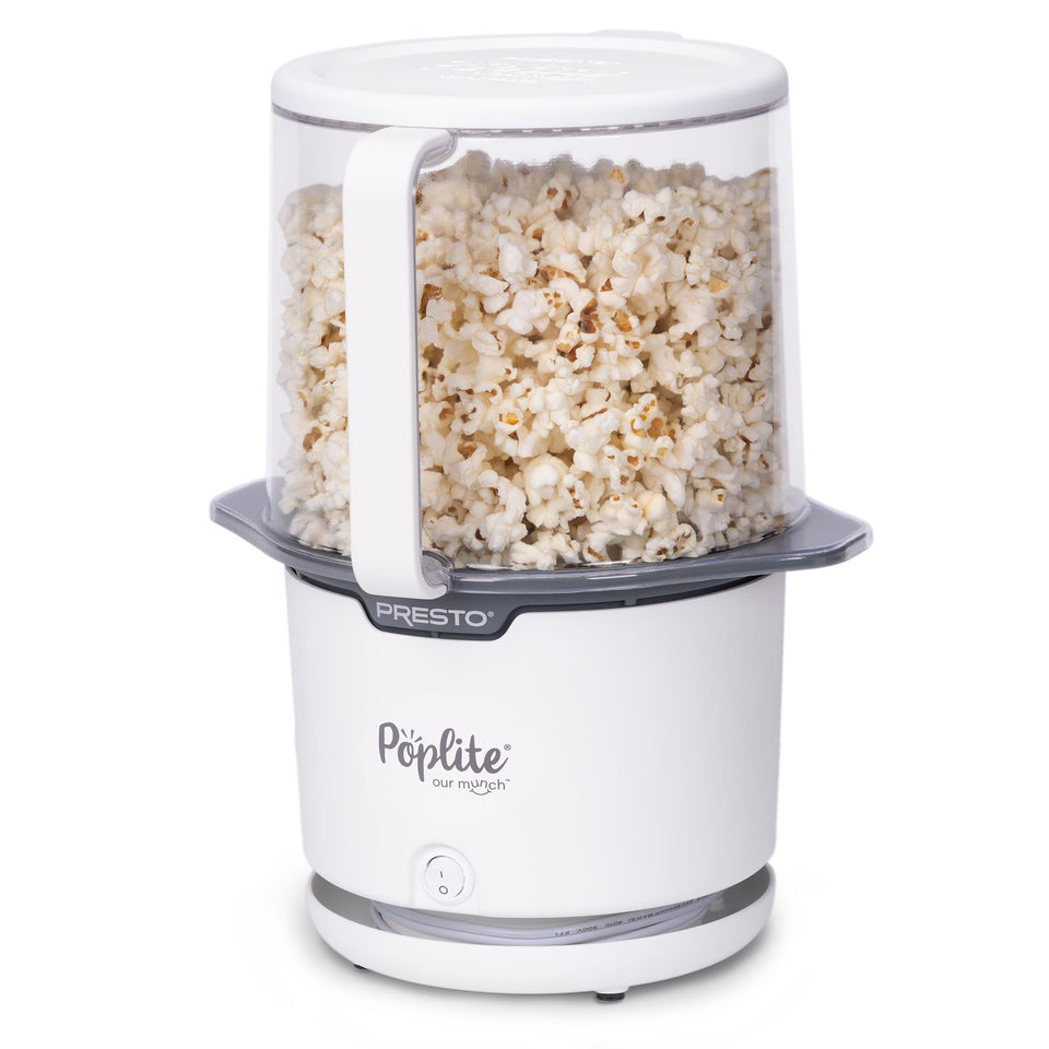 Presto PopLite popper on counter for oil-free popping and quick snacking