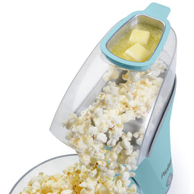 Presto PopLite Plus butter-melter in use demonstrates fast melting for topping popcorn.