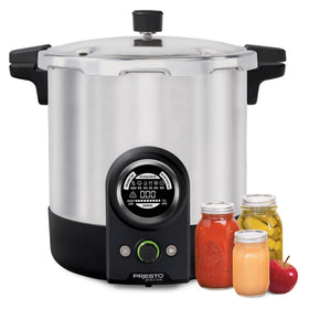 Presto Precise 23-Quart Digital Canner includes rack for jar processing