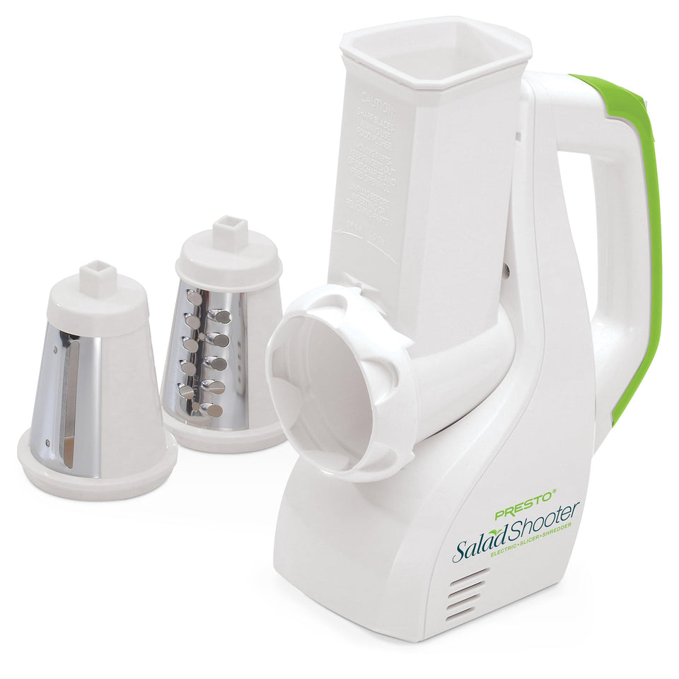 Presto Salad Shooter base with cones, quick setup for easy prep