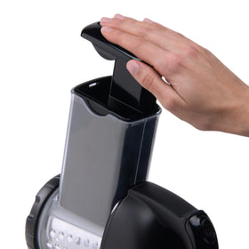 Presto SaladShooter interchangeable cones enable versatile slicing and shredding.