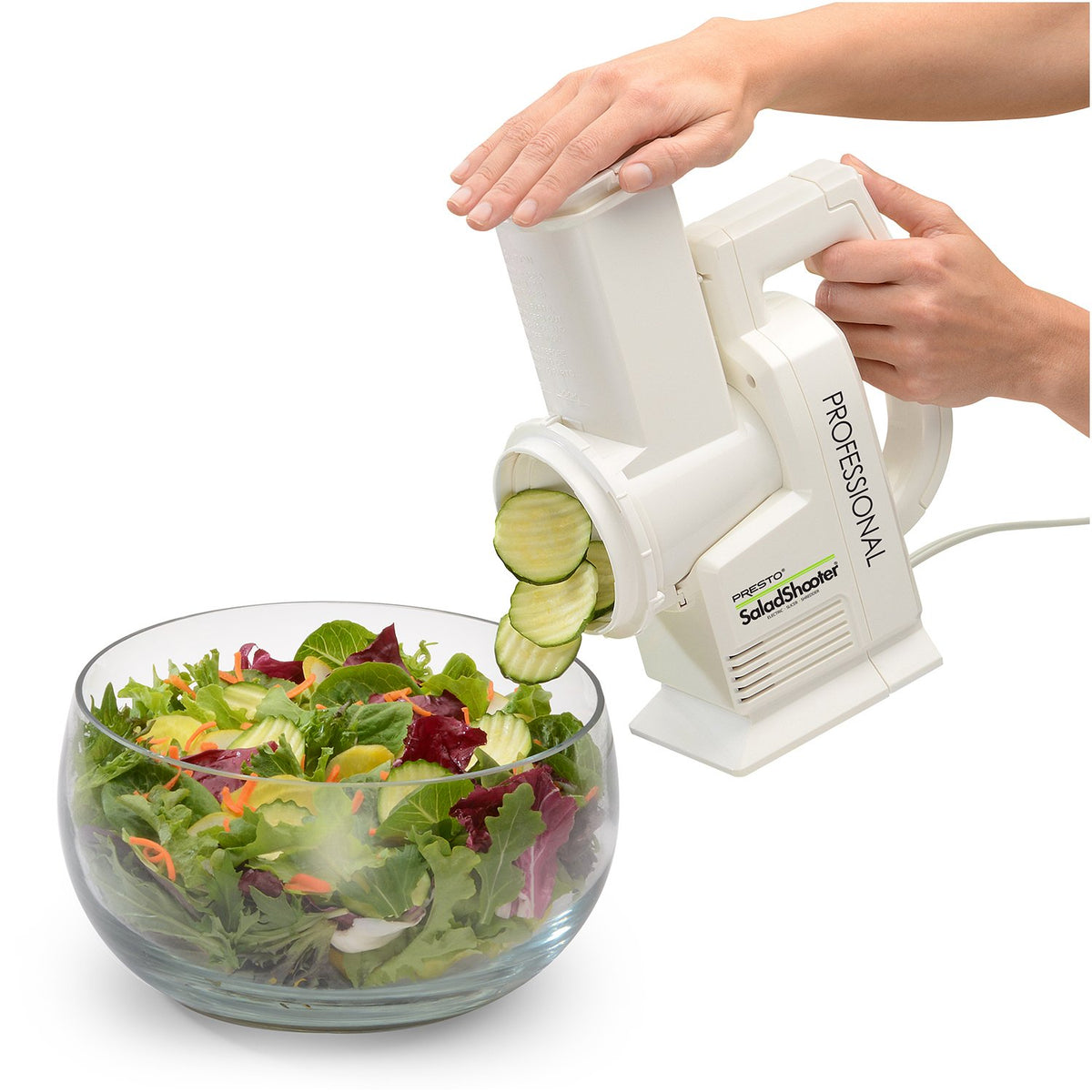 Presto SaladShooter large food chamber ideal for whole potatoes.