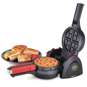 Presto Stuffler waffle maker with fillings visible for creative stuffed waffles