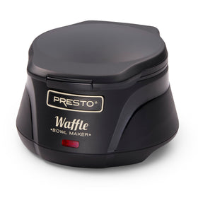 Presto waffle bowl release shows easy removal from nonstick grids after baking.