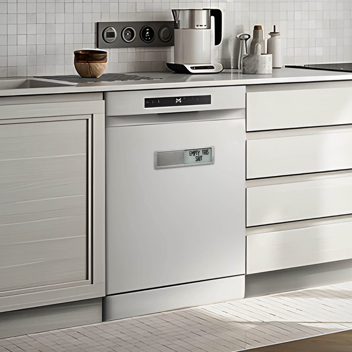 Pretty Inappropriate dishwasher magnet is versatile for kitchen or laundry room organization.