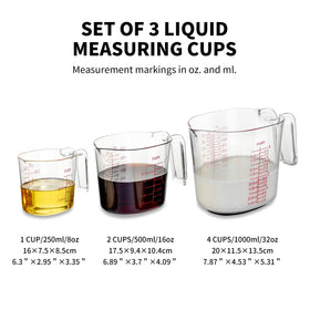 PRETTYFINE 3-piece nesting cups, 4-cup view, ideal for batching soups or stock.