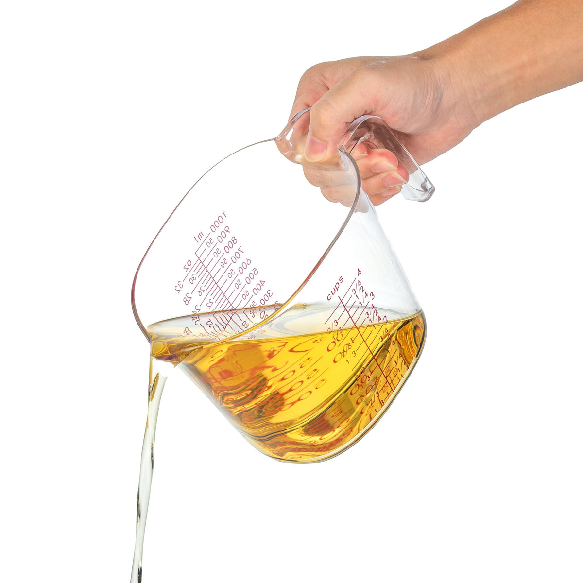 PRETTYFINE measuring cups with pour spout provide controlled pouring and reduce spills.