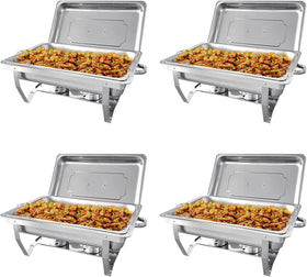 PRIJESSE 4-pack chafers and buffet warmers set keeps dishes warm during events