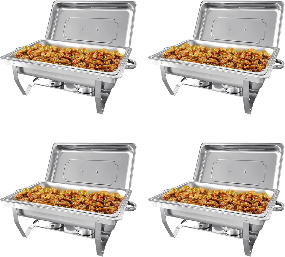 PRIJESSE 4-pack chafers and buffet warmers set keeps dishes warm during events