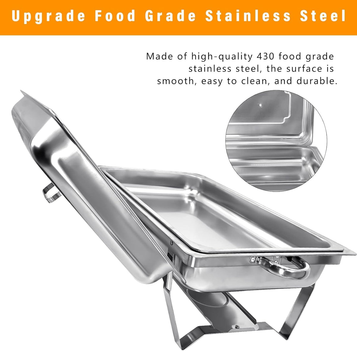 PRIJESSE stainless steel chafers deliver durable rust-resistant service