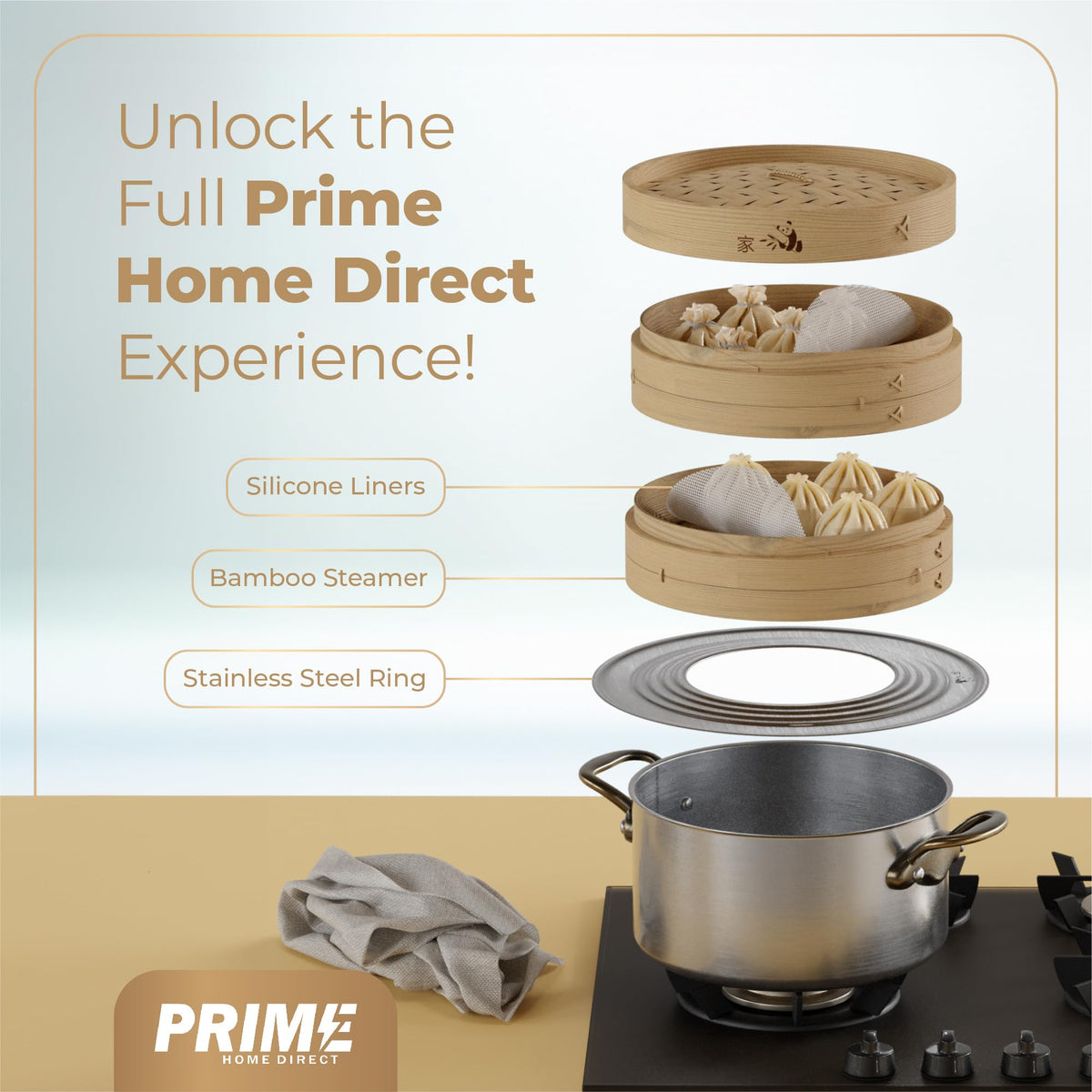 Prime Home Direct liners suitable for air fryer baskets and steam pots.
