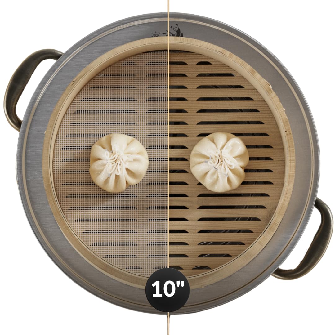 Prime Home Direct bamboo steamer liners, 10-inch fit for consistent steaming.