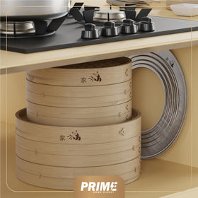 Prime Home Direct steamer in use steaming vegetables and dim sum