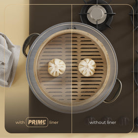 Prime Home Direct even-steaming mesh promotes moisture and even cooking.