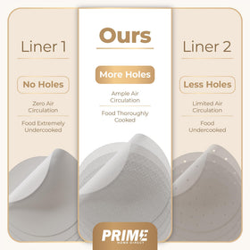 Prime Home Direct silicone steamer liners, non-stick for easy food release.