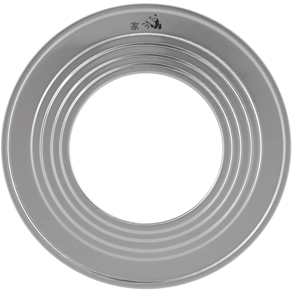 Prime Home Direct stainless steel steamer ring side view, durable base for bamboo steamer setups.