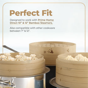 Prime Home Direct steamer ring top view, gleaming finish for even steam distribution.