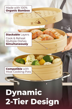 Prime Home Direct steamer in pot delivers even heat and crisp texture.