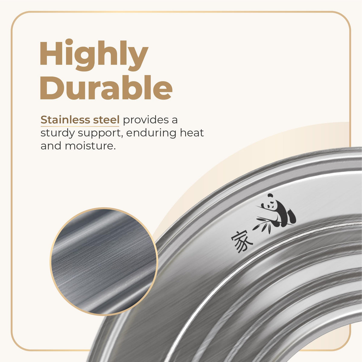 Prime Home Direct steamer ring inner diameter 6.4 inches, precise fit for bamboo baskets.