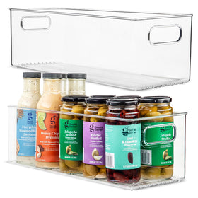 Primebox clear bin with handles for easy pantry access