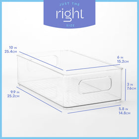 Primebox fridge storage bin clear design highlights visibility and easy retrieval.