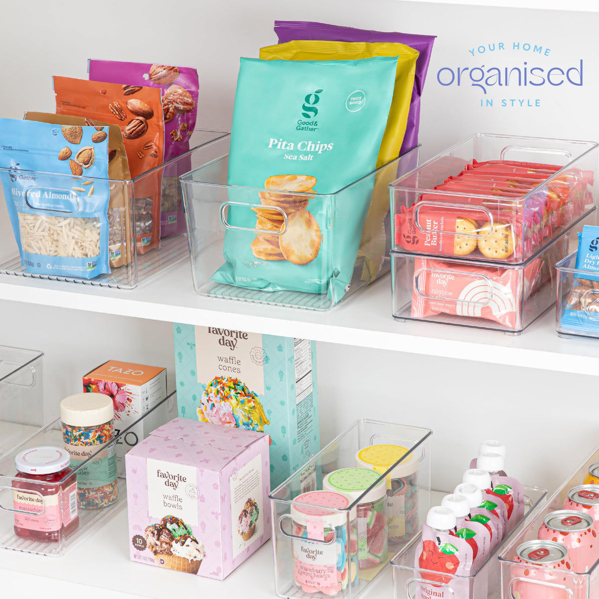 Primebox kitchen organizer bin clear design promotes tidy countertops and cupboards.