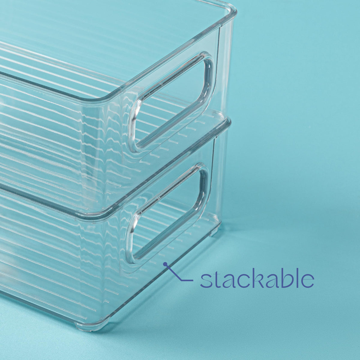 Primebox pantry storage bin clear view helps categorize snacks and cans.