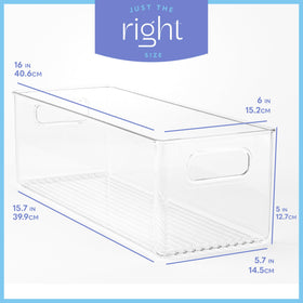 Primebox storage bin keeps snacks organized on a shelf