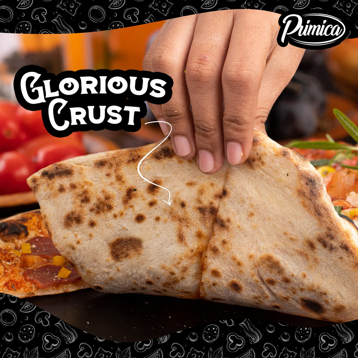 Primica Pizza Steel XL: carbon steel delivers superior heat conduction.